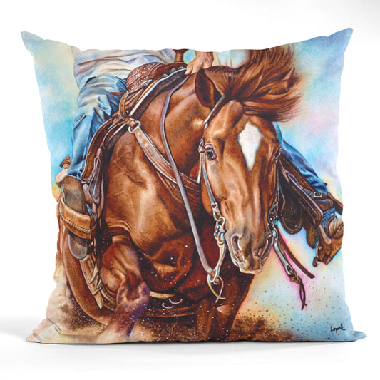 Horse Art Faux Suede Throw Pillow - “On the Money”