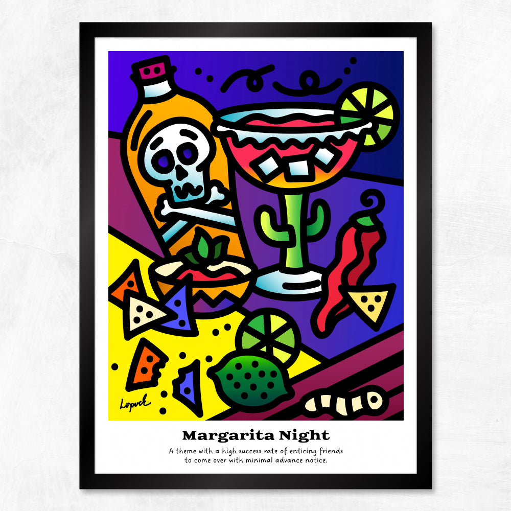 “Margarita Night - Framed Drinking Humor Poster