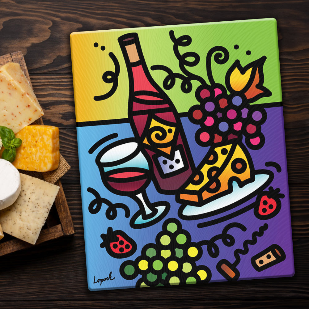 "Tipsy" - Tempered Glass Cutting Board