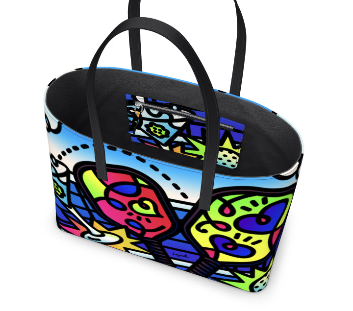 "Dinking Problem" - Pickleball Leather Tote Bag