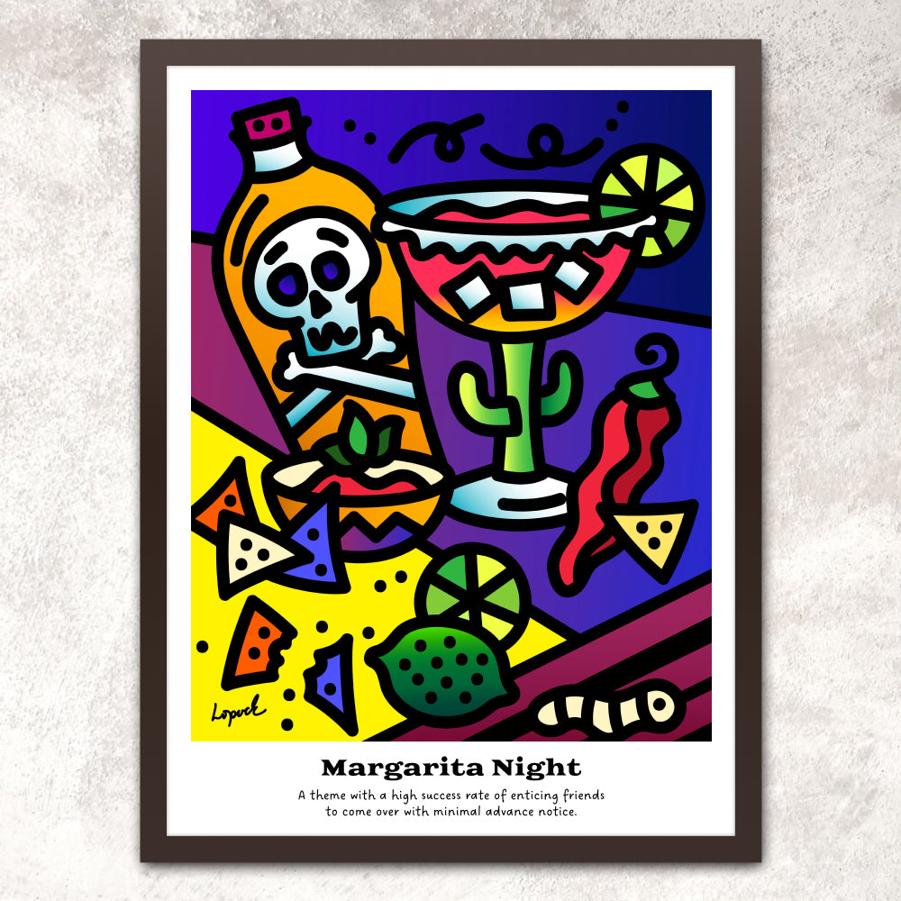 “Margarita Night - Framed Drinking Humor Poster