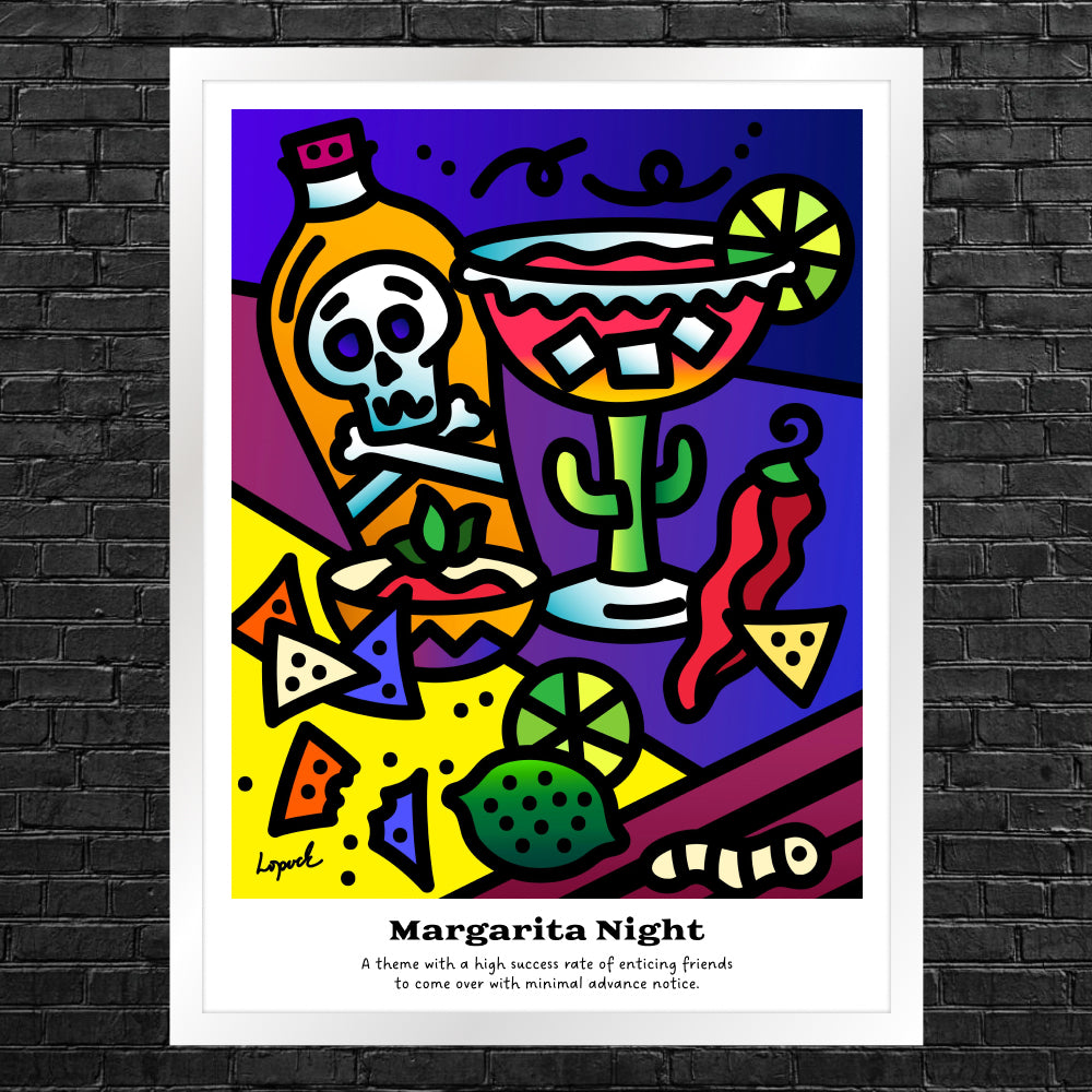 “Margarita Night” - Framed Drinking Humor Poster