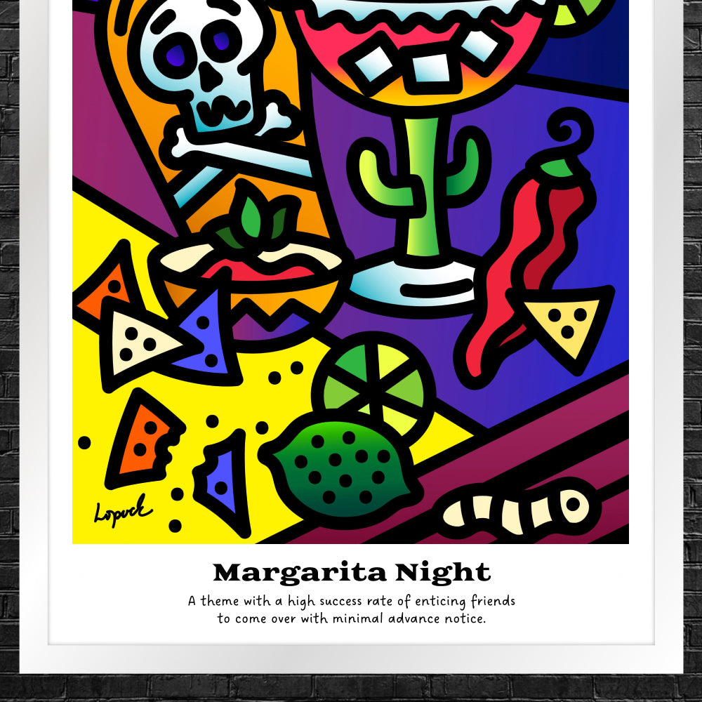 “Margarita Night” - Framed Drinking Humor Poster