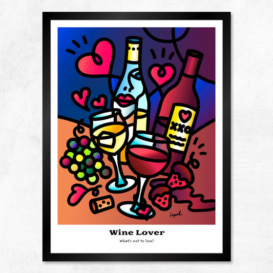 “Wine Lover” - Framed Drinking Humor Poster