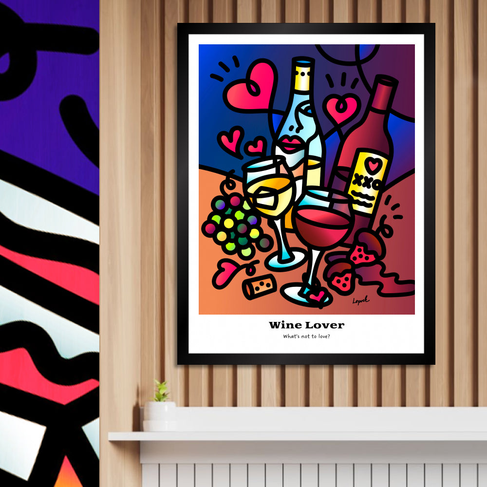 “Wine Lover” - Framed Drinking Humor Poster