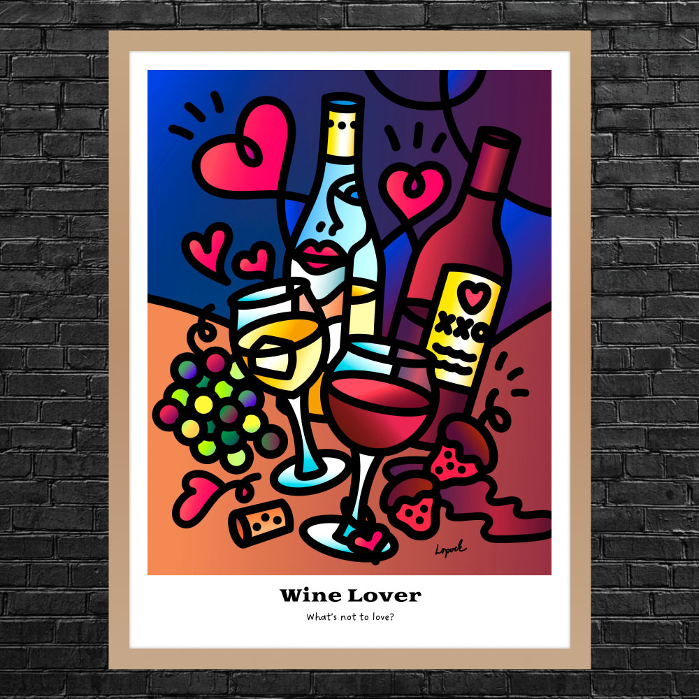 “Wine Lover” - Framed Drinking Humor Poster