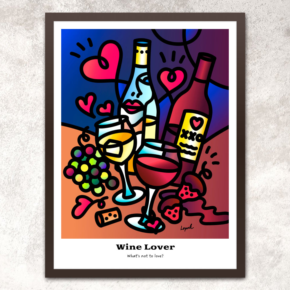 “Wine Lover” - Framed Drinking Humor Poster