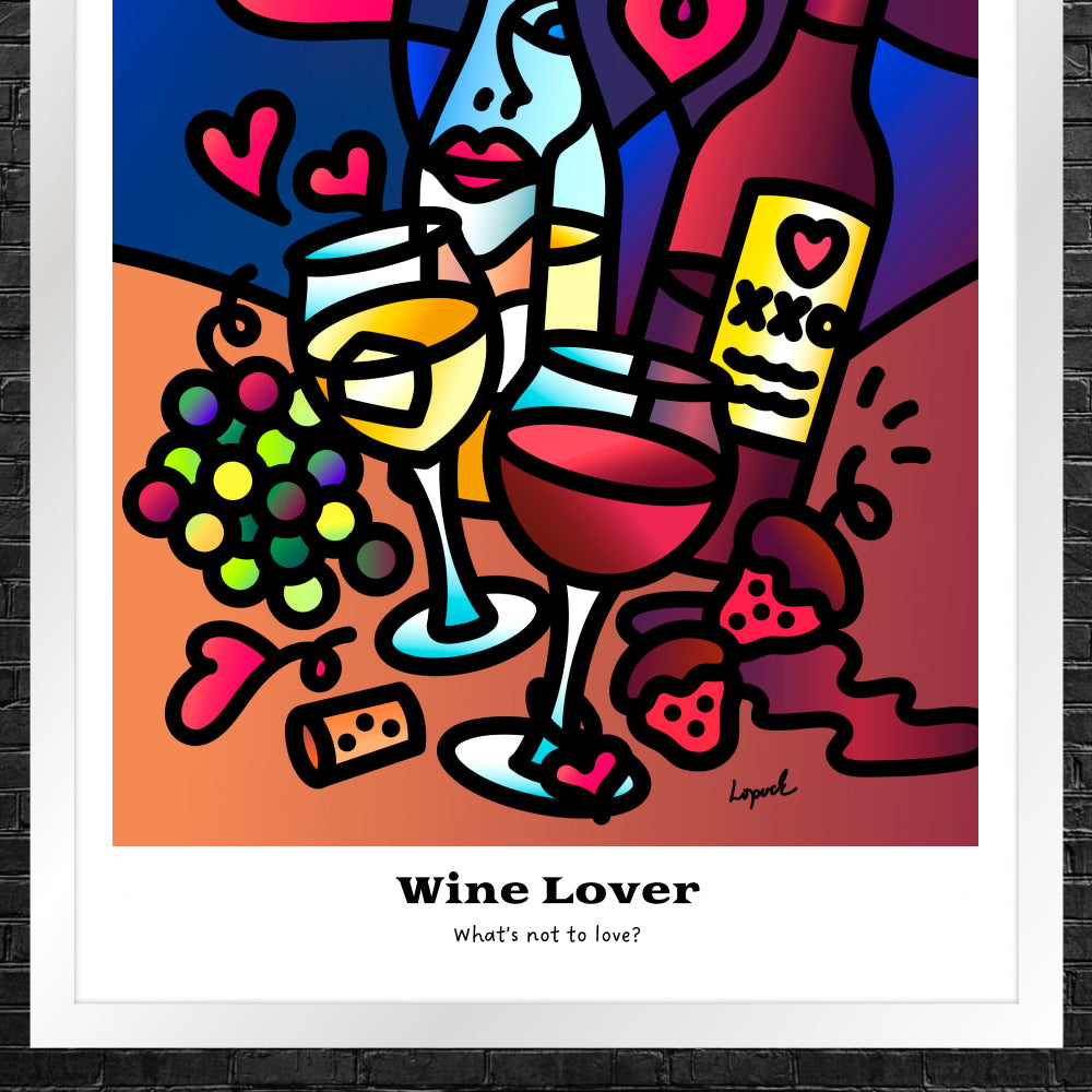 “Wine Lover” - Framed Drinking Humor Poster