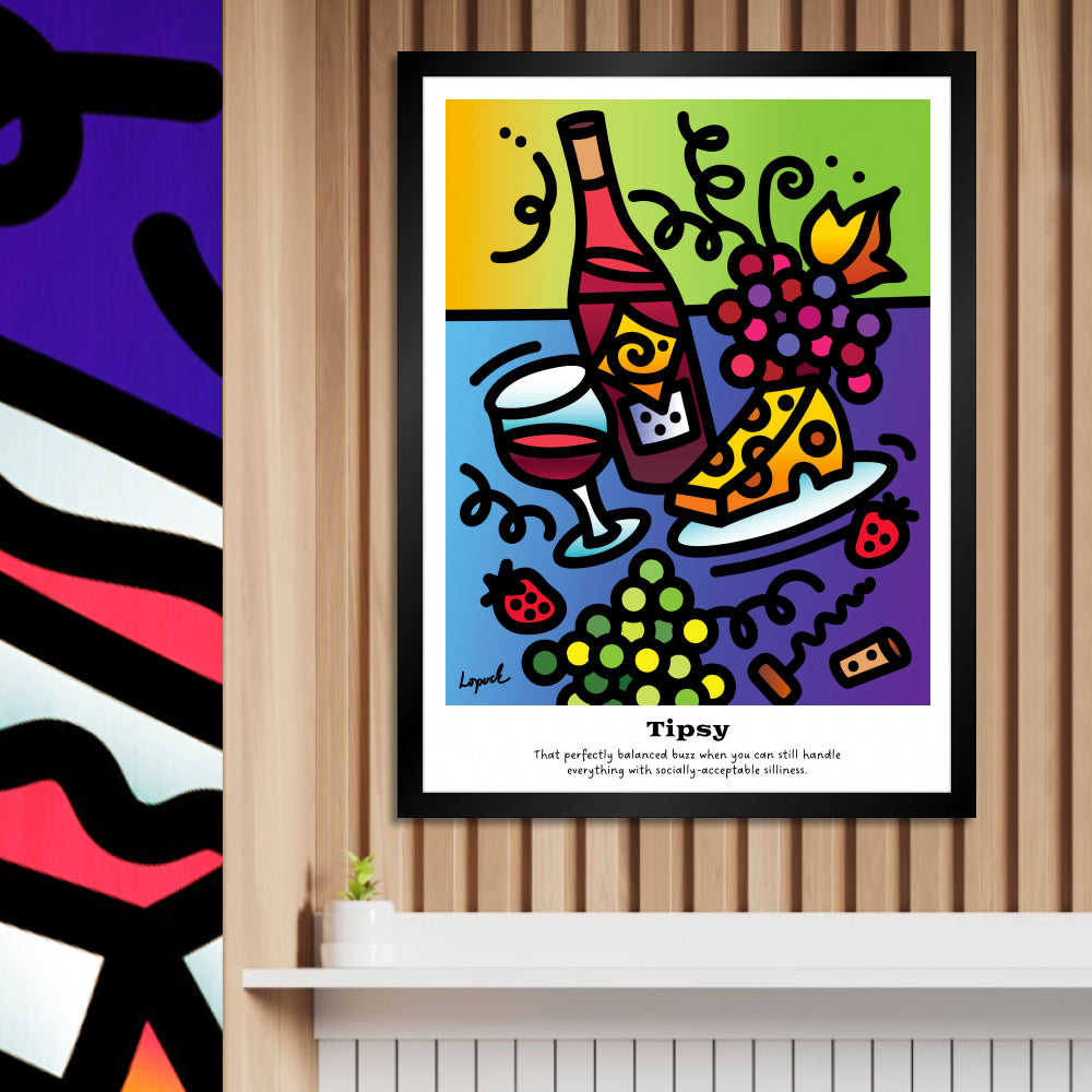 “Tipsy” - Framed Drinking Humor Poster