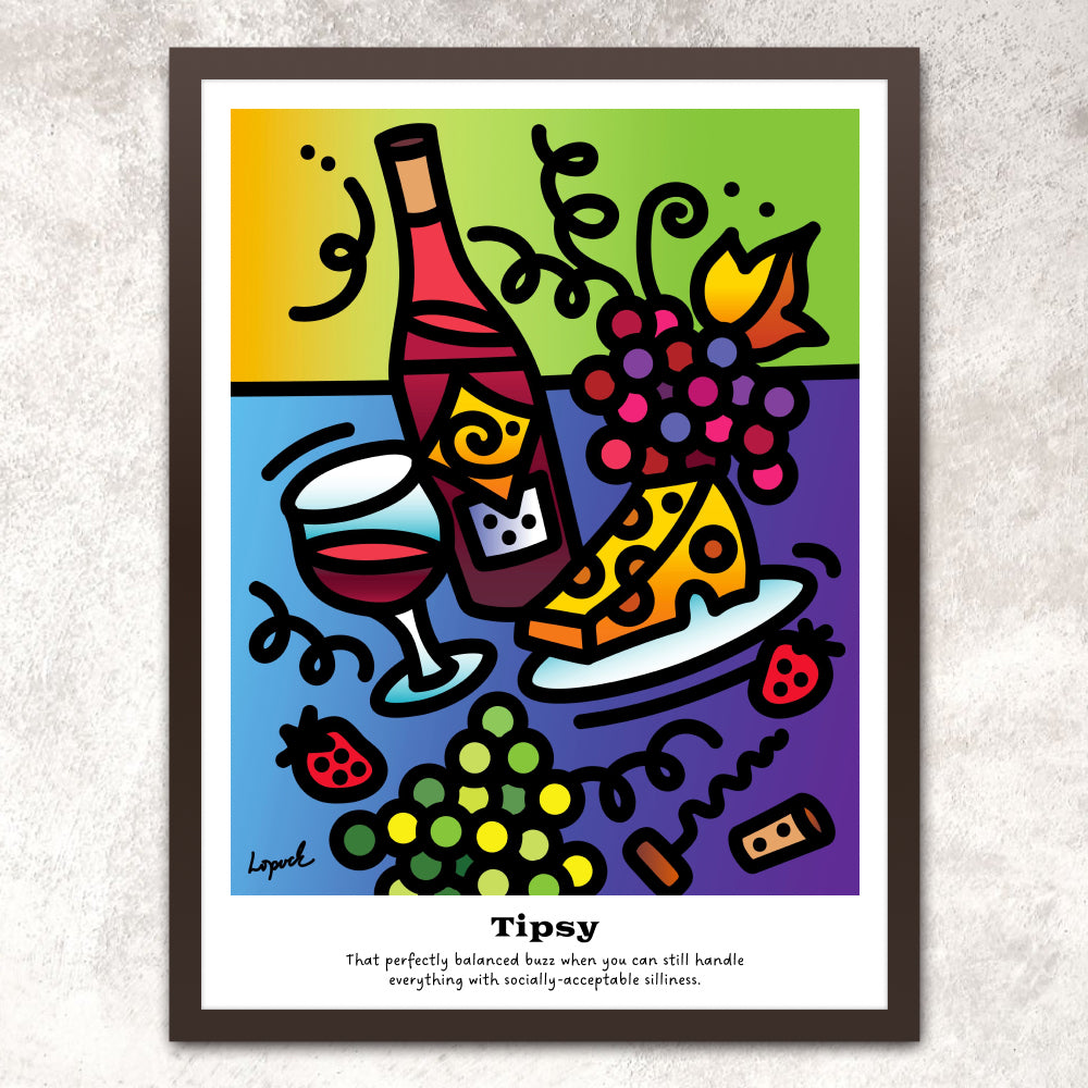 “Tipsy” - Framed Drinking Humor Poster