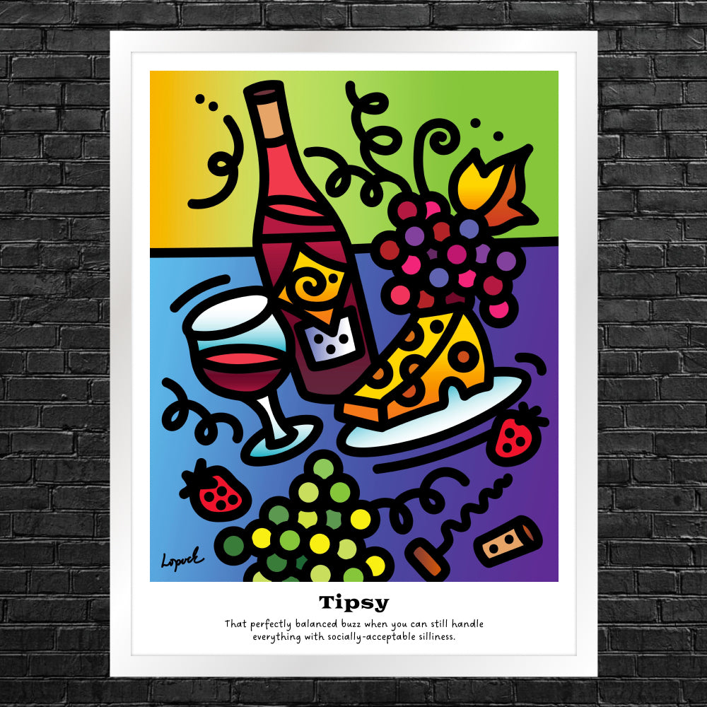 “Tipsy” - Framed Drinking Humor Poster