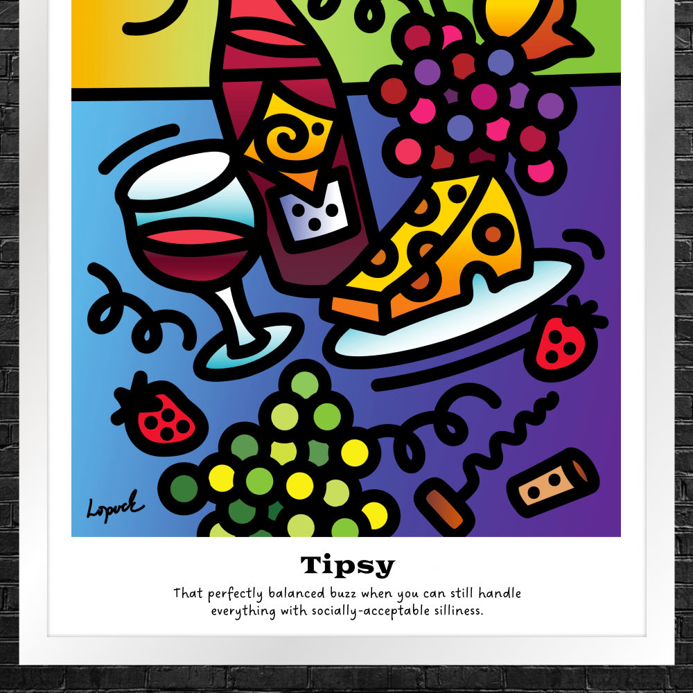 “Tipsy” - Framed Drinking Humor Poster