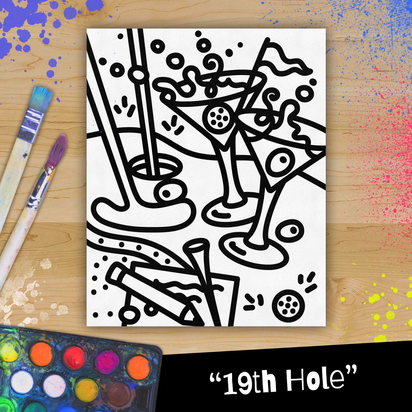 19th Hole - Paint-It-Yourself Canvas