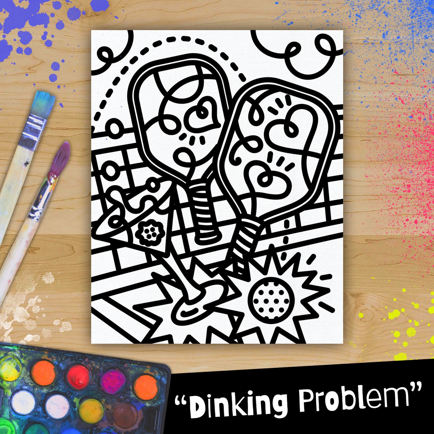 Dinking Problem - Paint-It-Yourself Canvas