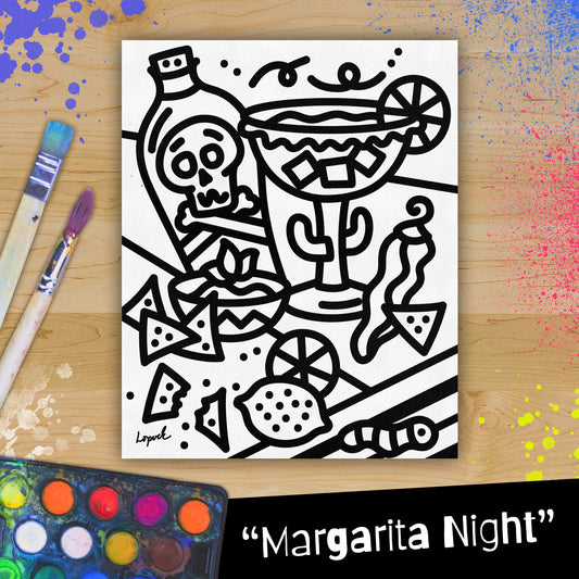 Margarita Night - Paint-It-Yourself Canvas