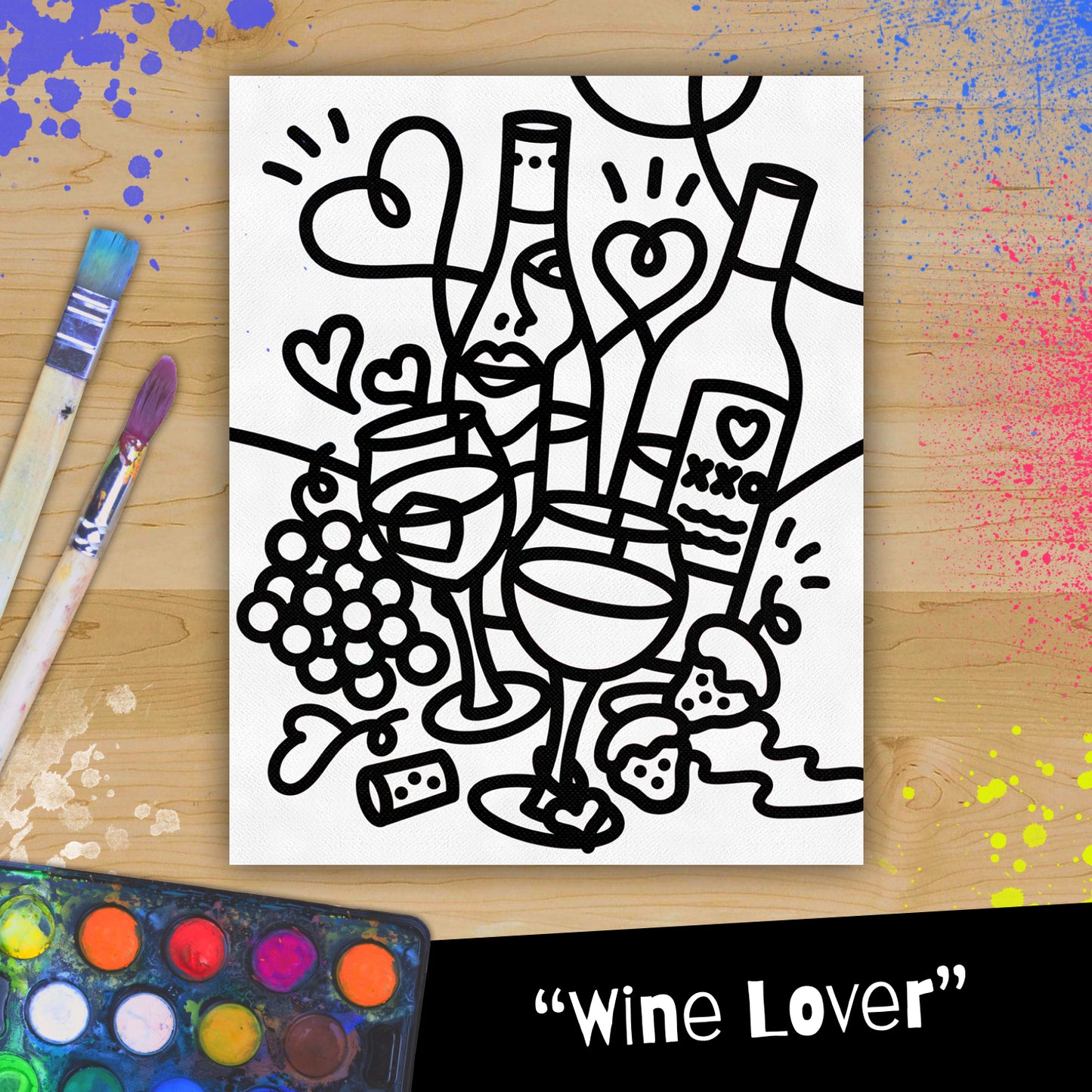 Wine Lover - Paint-It-Yourself Canvas